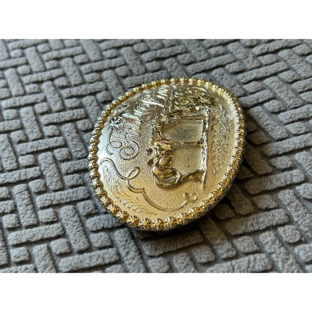 Montana Silversmiths First Love Girl & Horse Vintage Belt Buckle Cowgirl Western
